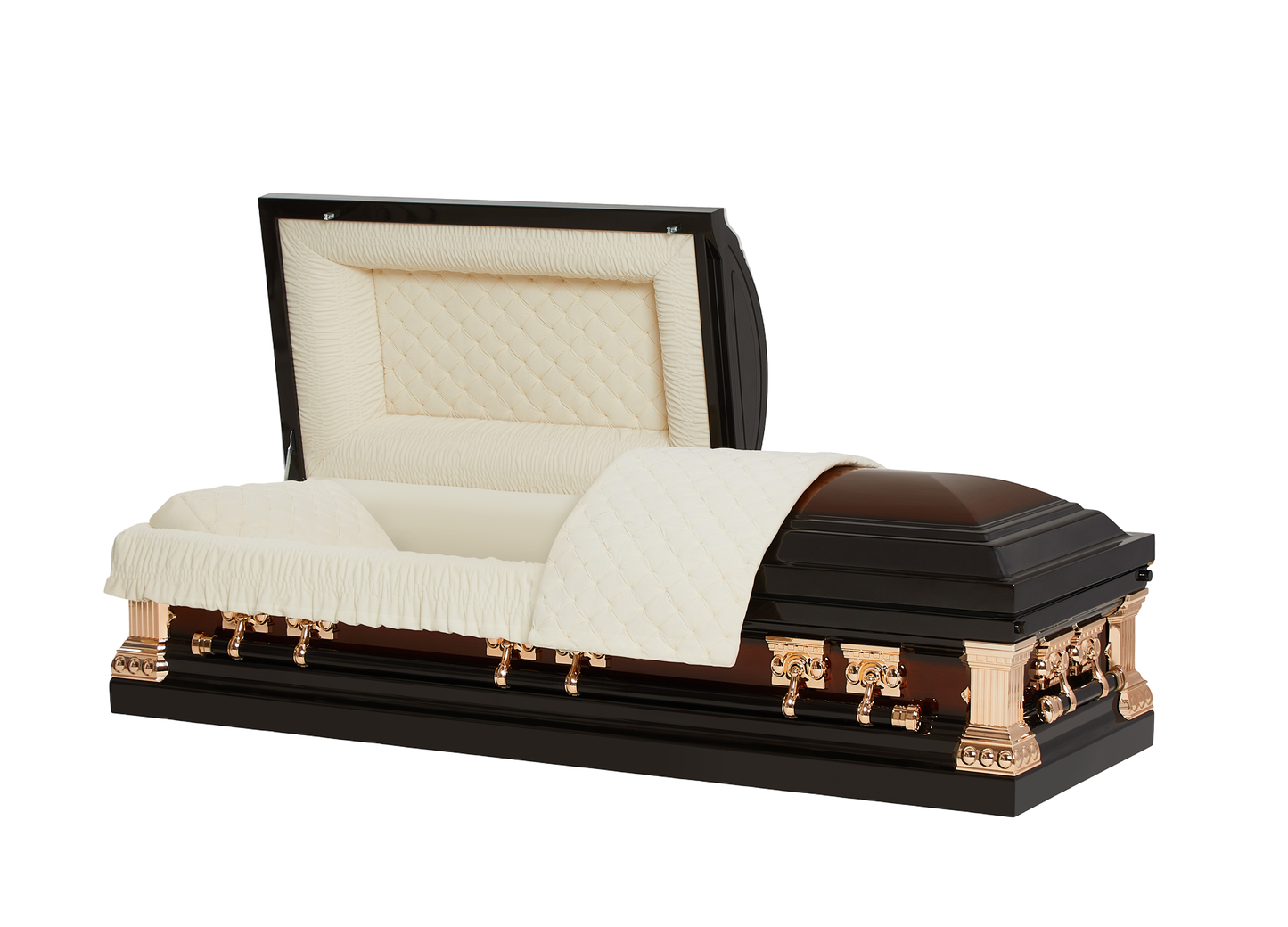 Knight Bronze Casket with Ivory Velvet Interior