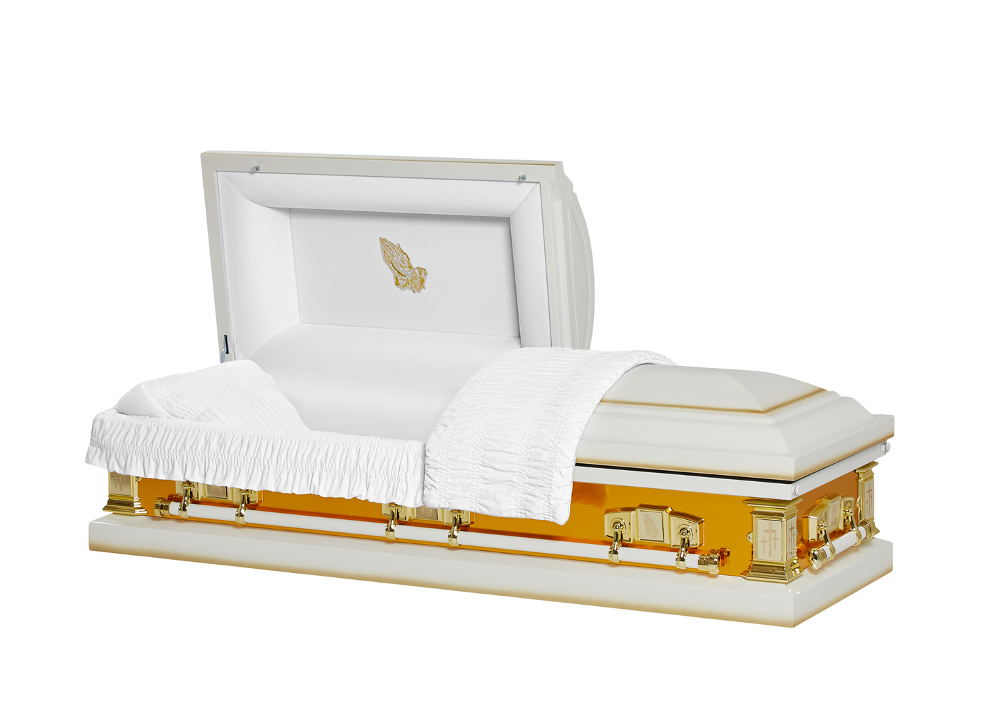 Reflection Gold Casket with White Velvet Interior