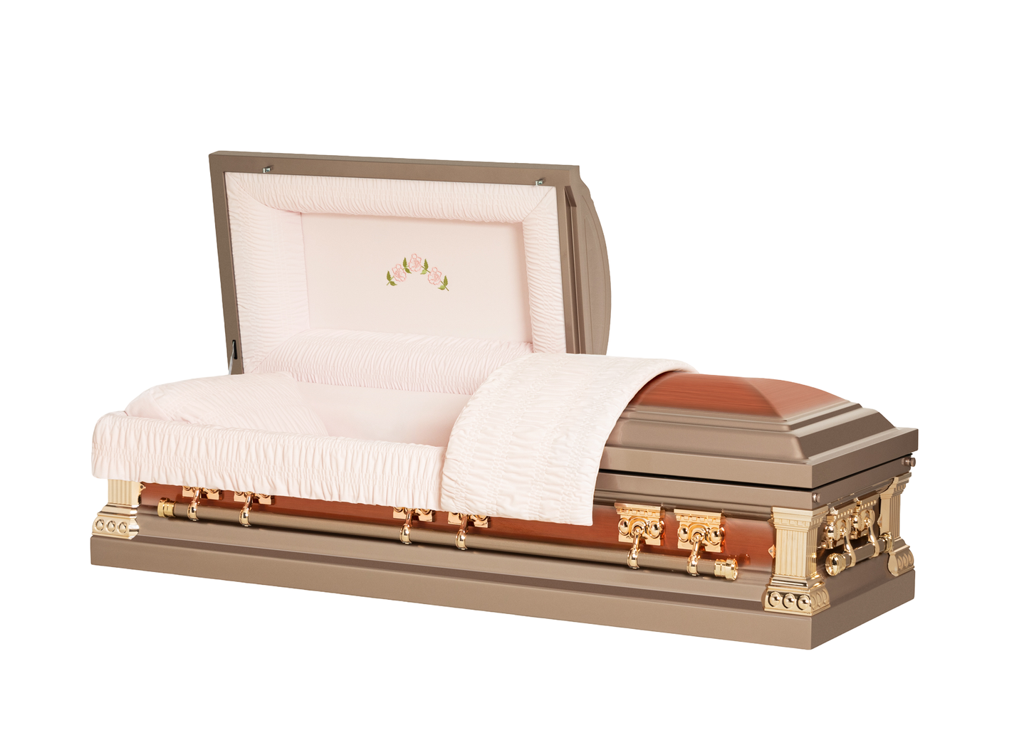 Knight Rose Casket with Pink Velvet Interior