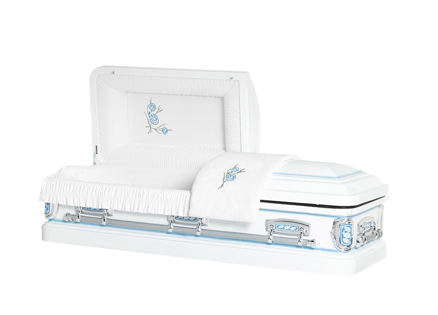 Primrose Blue Casket with White Velvet Interior