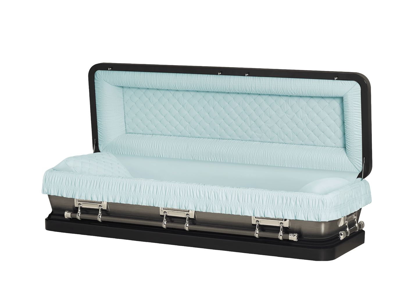 Solara Blue Casket with Blue Velvet Interior
