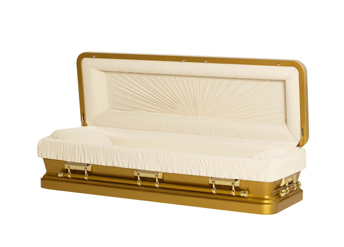 Solara Gold Casket with Ivory Velvet Interior