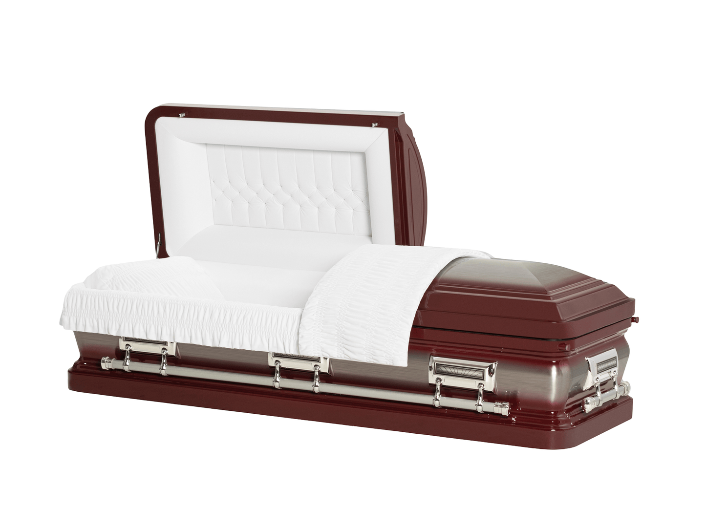 Solara Burgundy Casket with White Velvet Interior