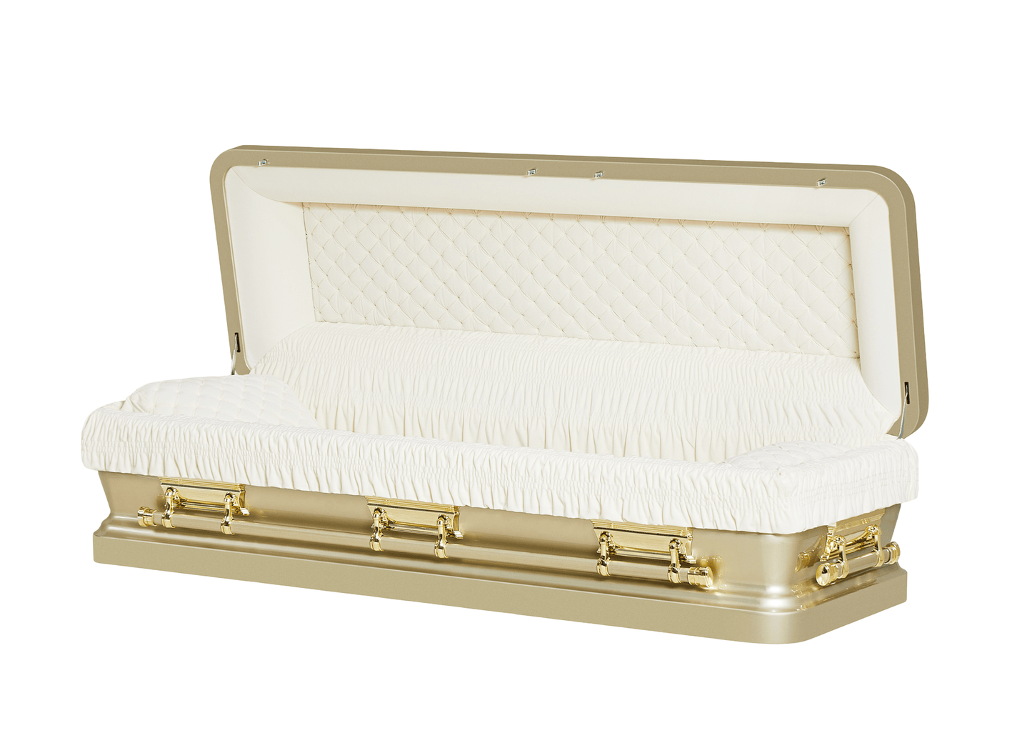 Solara Champagne Casket with Ivory Velvet Interior