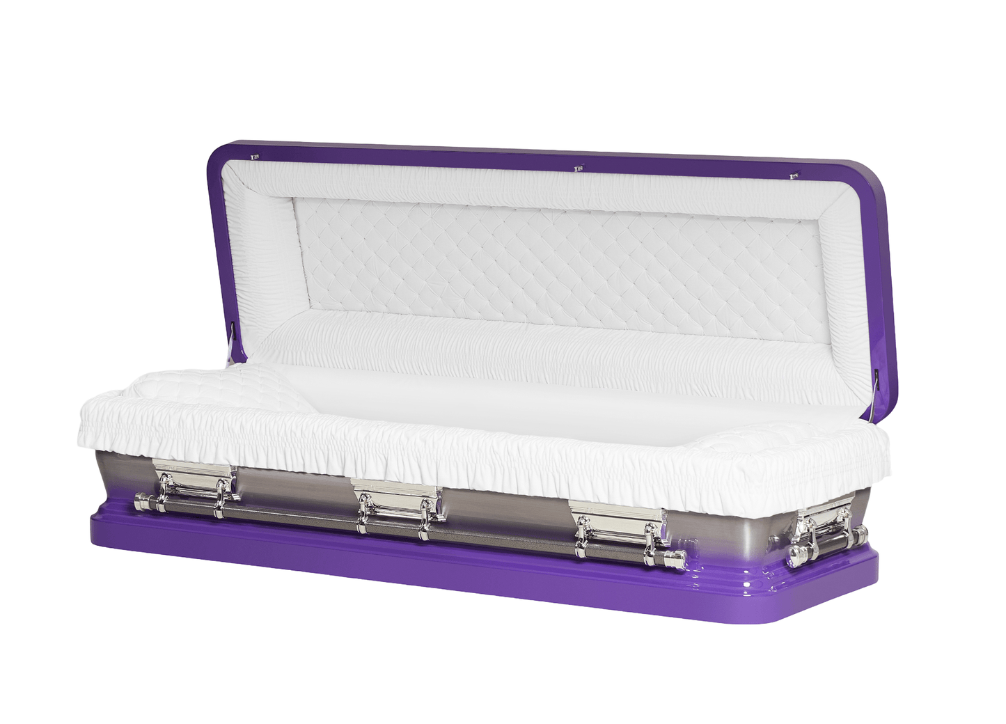 Solara Purple Brush Casket with White Velvet Interior