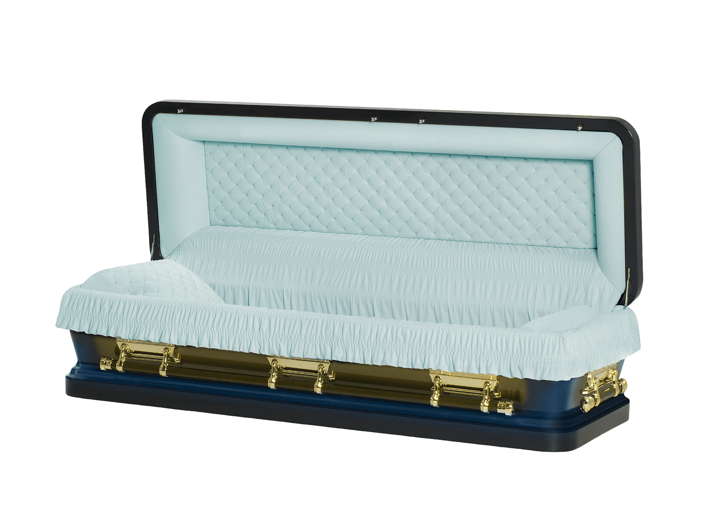 Solara Blue & Gold Casket with Blue Velvet Interior