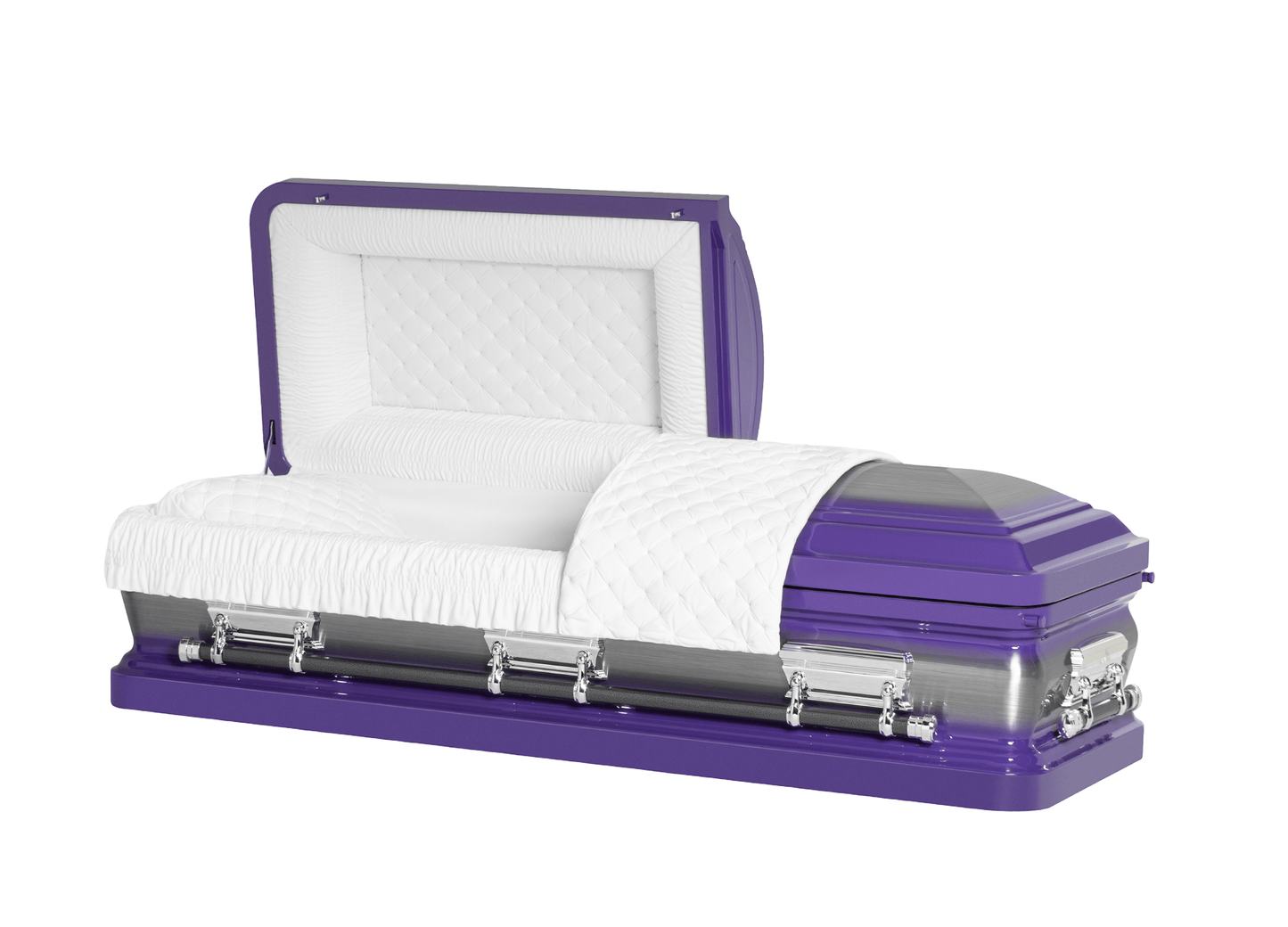 Solara Purple Brush Casket with White Velvet Interior