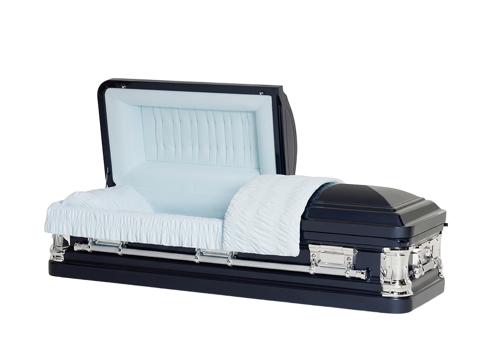 Noble Blue Casket with Blue Velvet Interior