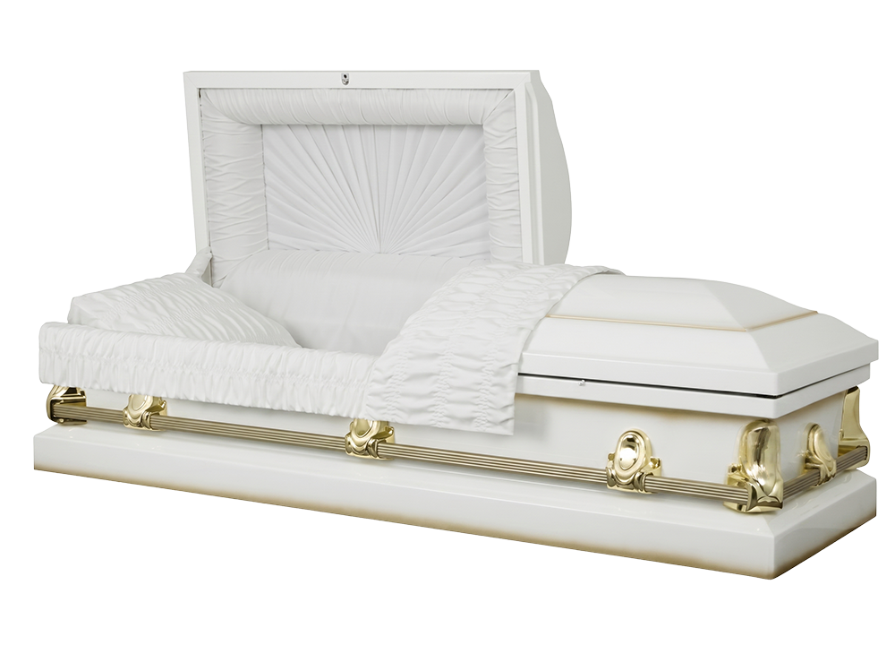 White Casket "Stanford" - White Finish with White Interior