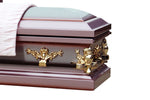 purple and lilac casket