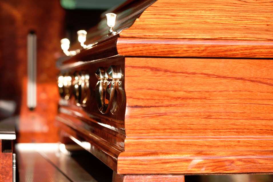 wood casket