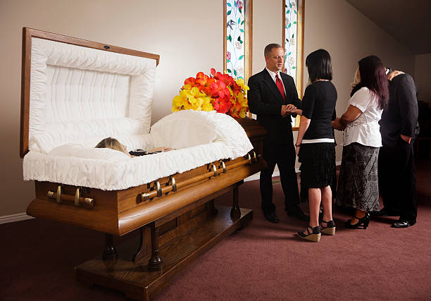 why do they cover the legs in a casket