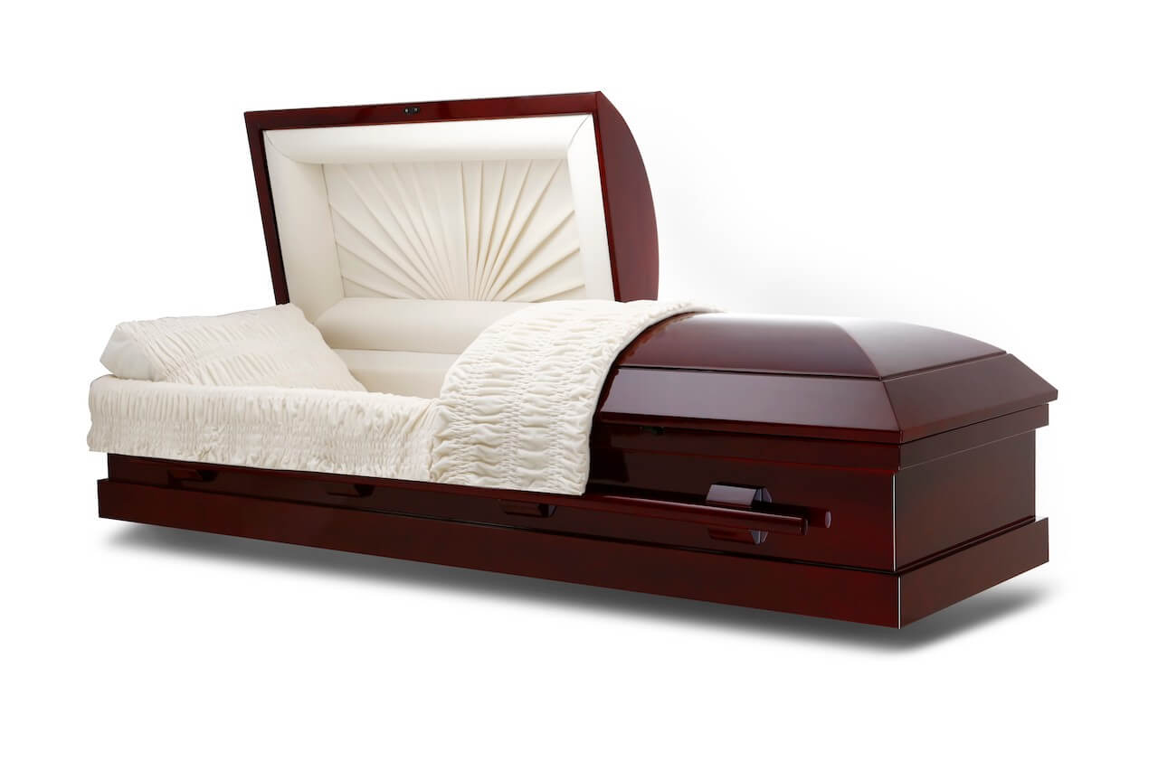 classic wooden casket