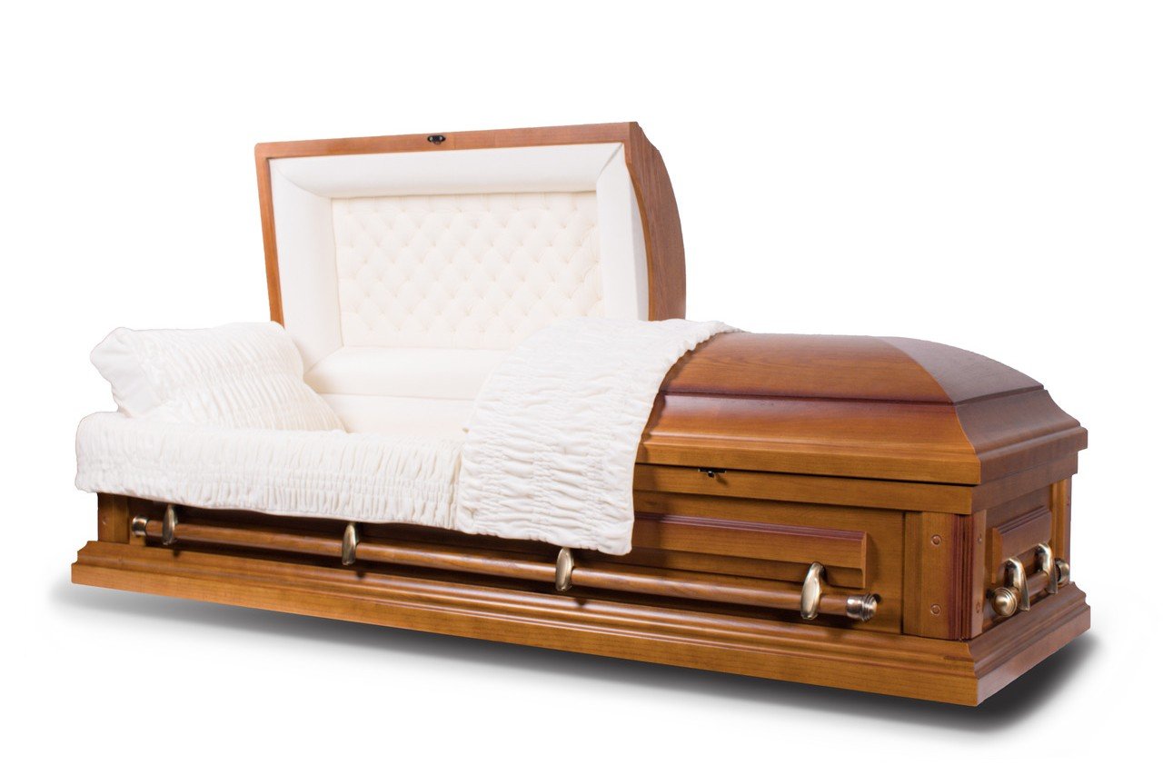 solid wood casket