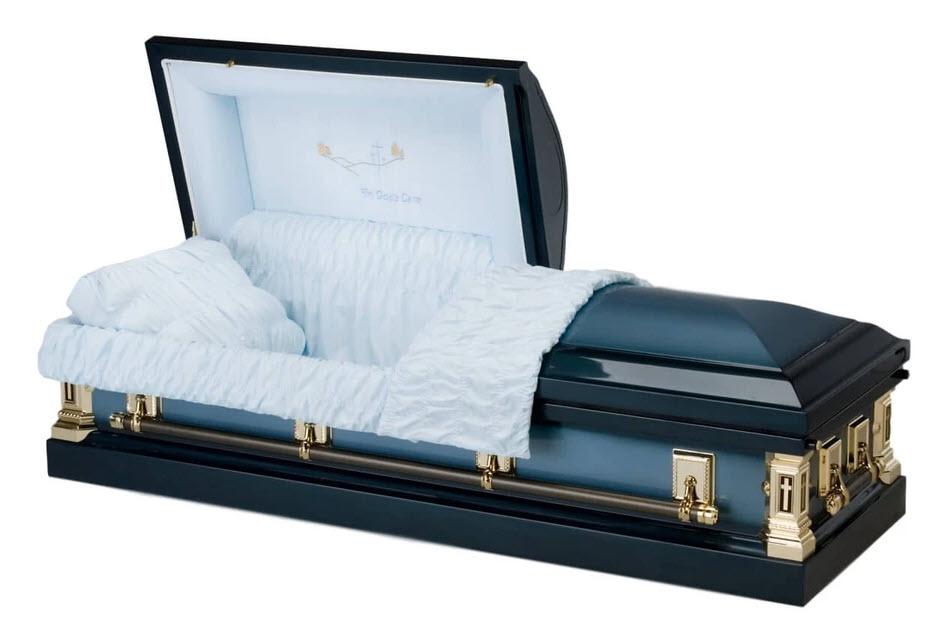 blue casket