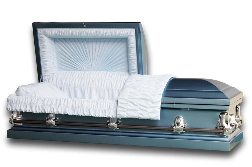 Blue casket