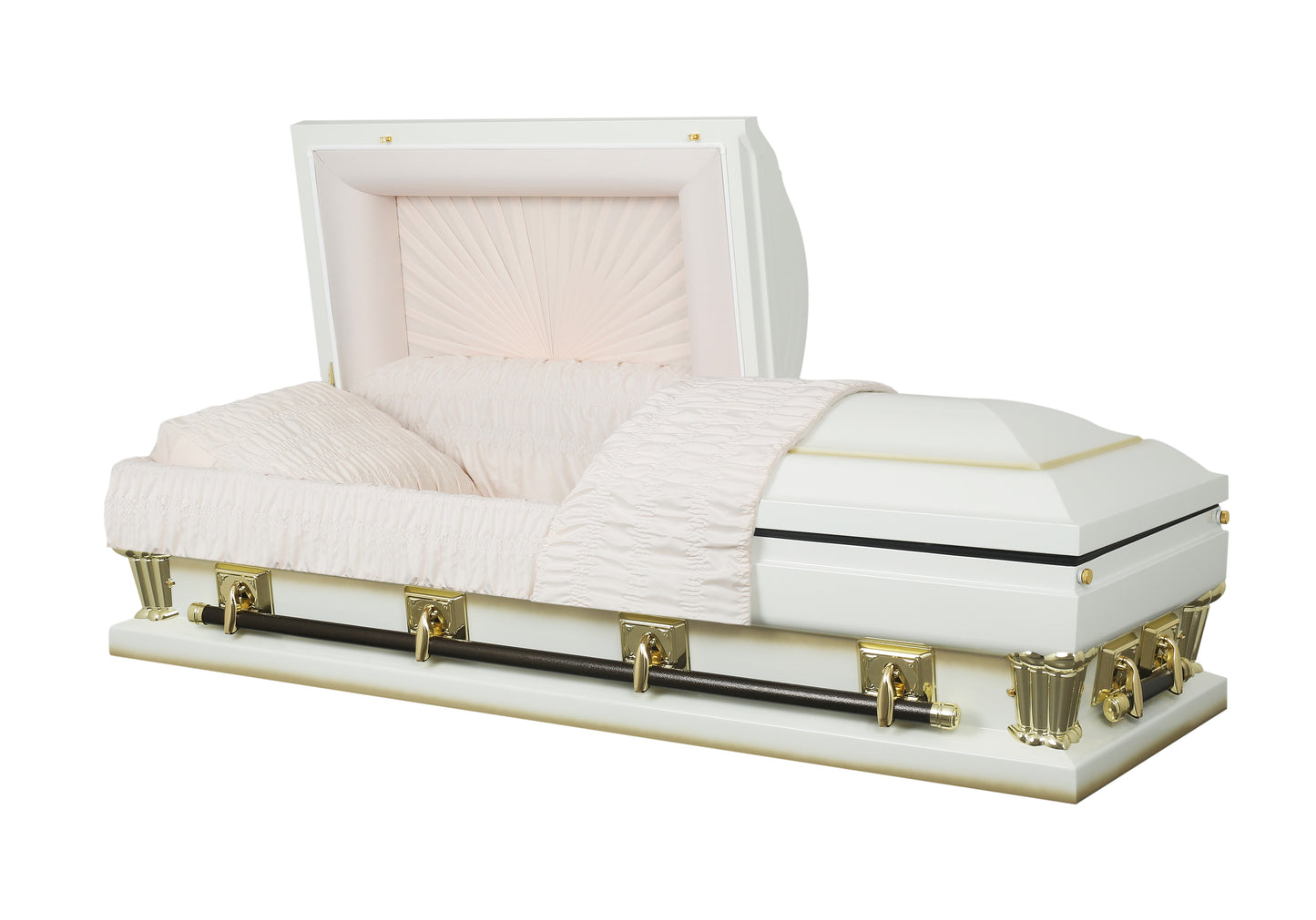 Oversized Casket Adams White 27.5" - Antique White Shade Gold Finish