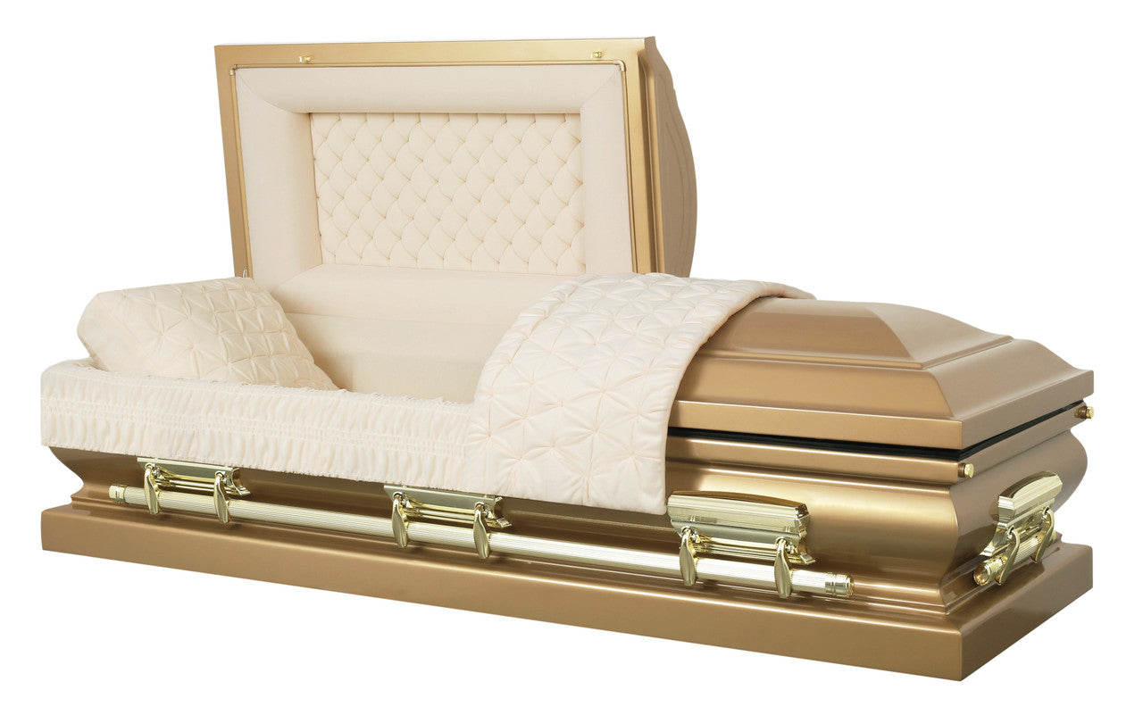 Triton Gold - Metal Casket with White Velvet Interior