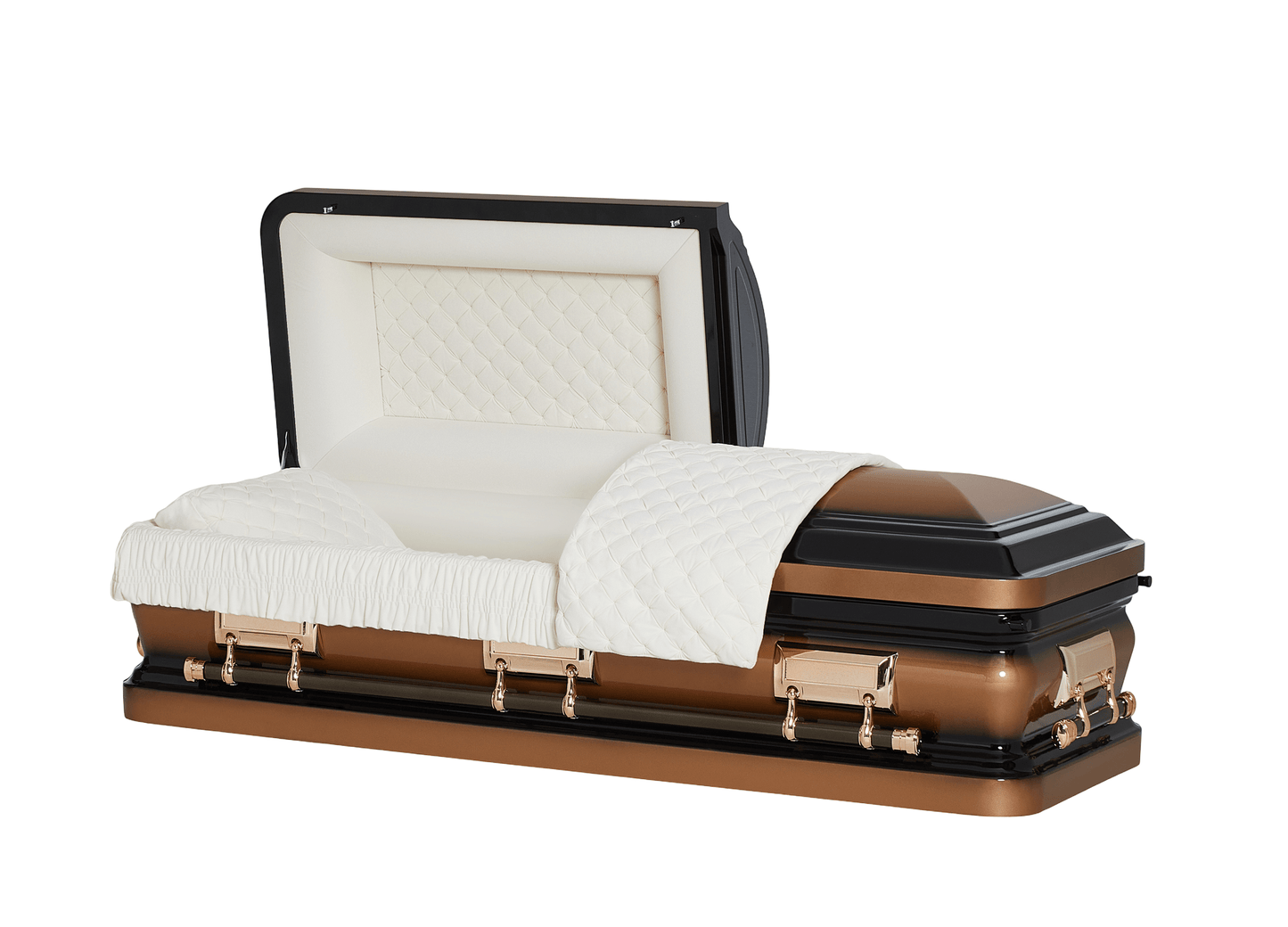 Solara Gold & Black Casket with Ivory Velvet Interior