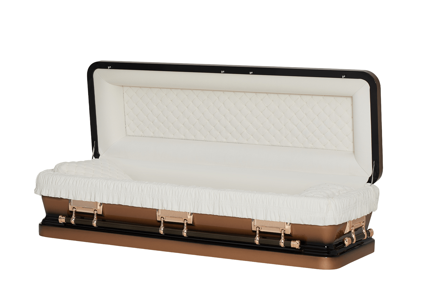 Solara Gold & Black Casket with Ivory Velvet Interior