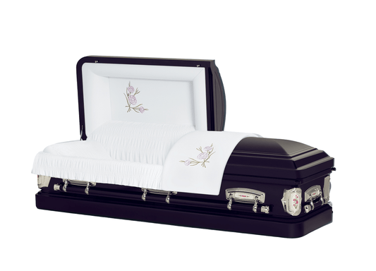 Primrose Purple Casket with White Velvet Interior