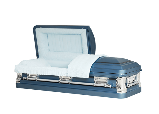 Noble Light Blue Casket with Blue Velvet Interior