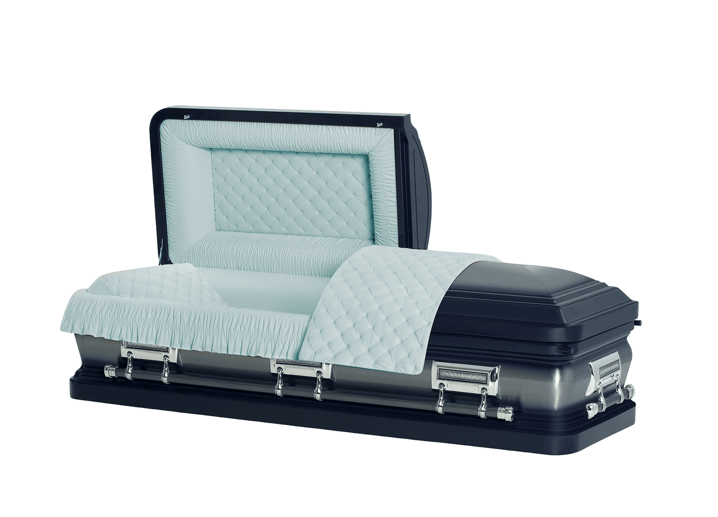 Solara Blue Casket with Blue Velvet Interior
