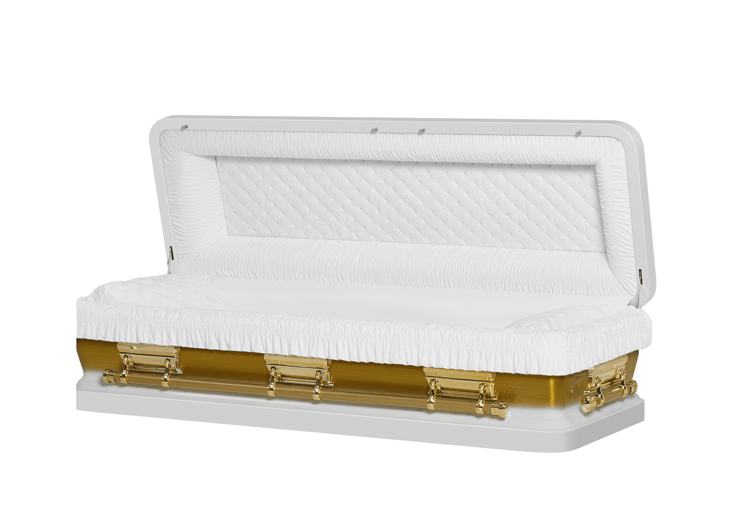 Solara White & Gold Casket with White Velvet Interior