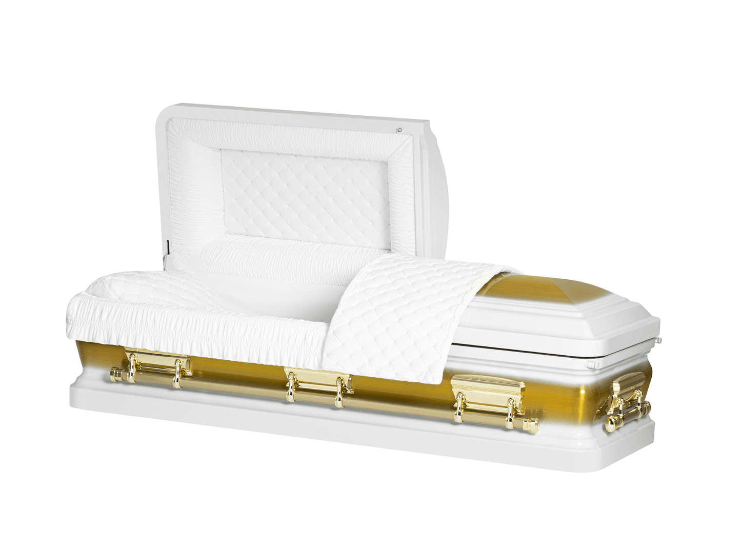 Solara White & Gold Casket with White Velvet Interior