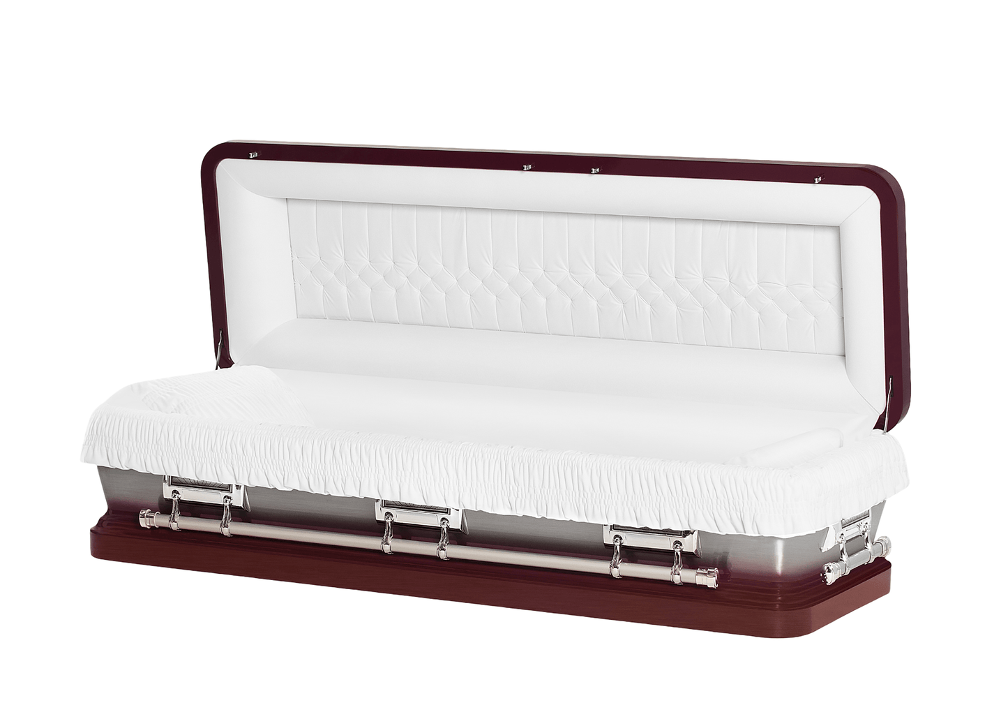 Solara Burgundy Casket with White Velvet Interior