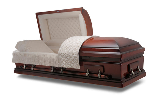 Nashville Poplar Solid Wood Casket and Beige Velvet Interior