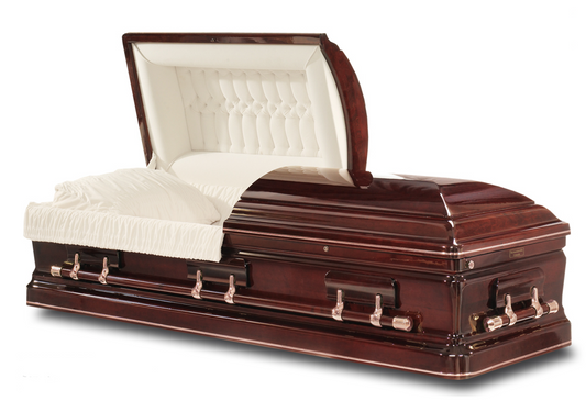 Prince Poplar Solid Wood Casket With Ivory Velvet Interior