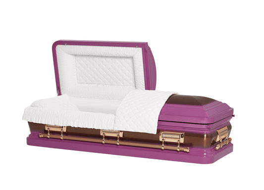 Solara Lilac Brush Casket with White Velvet Interior