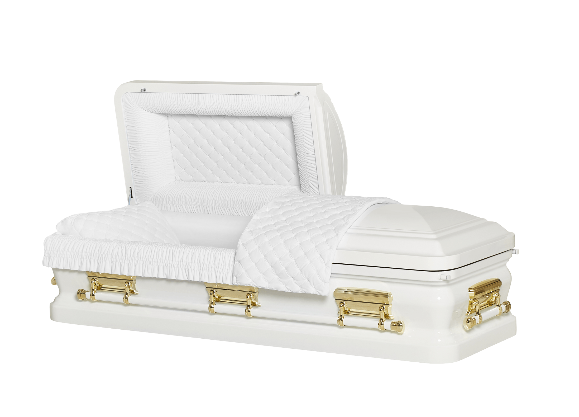 Solara Pearl White & Gold Casket with White Velvet Interior | Trusted ...