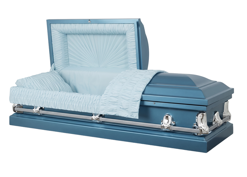 Blue Casket "Stanford" - Monarch Blue Finish with Light-Blue Interior