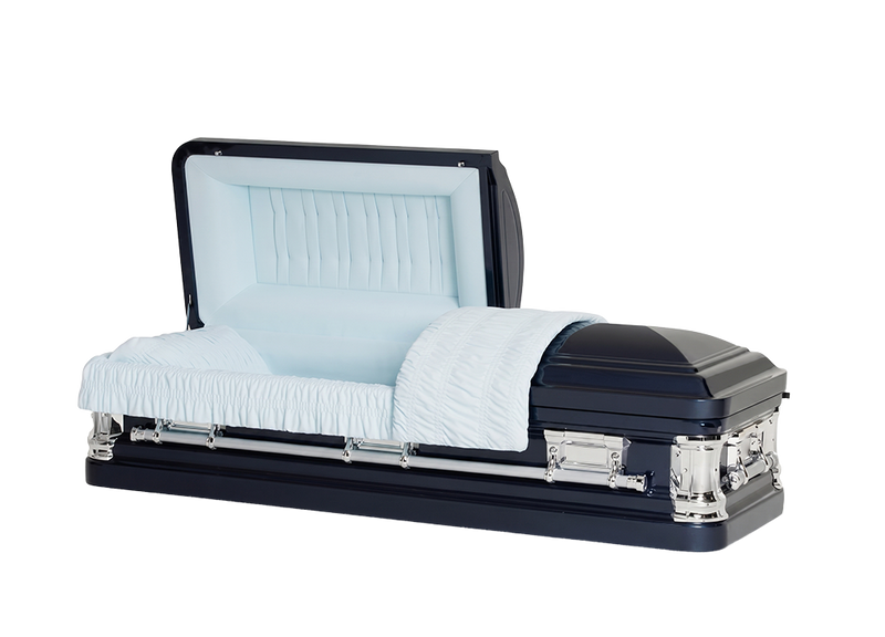 Noble Blue Casket with Blue Velvet Interior