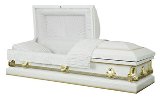 White Casket "Stanford" - White Finish with White Interior