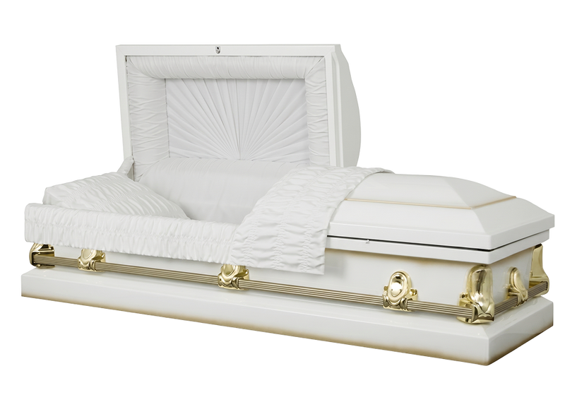 White Casket "Stanford" - White Finish with White Interior