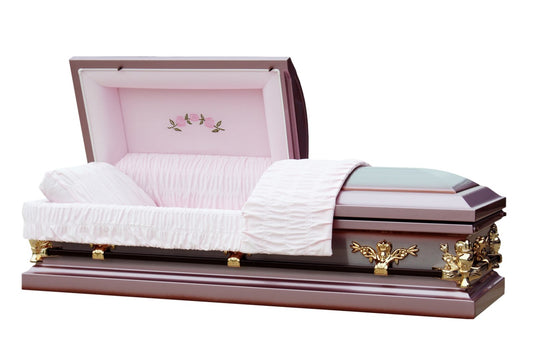 lilac casket for funeral