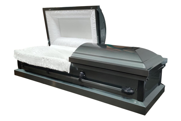 Gunmetal funeral casket