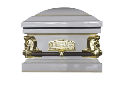 'Last Supper' Antique White and Gold Casket