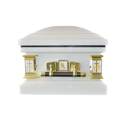 White and gold casket